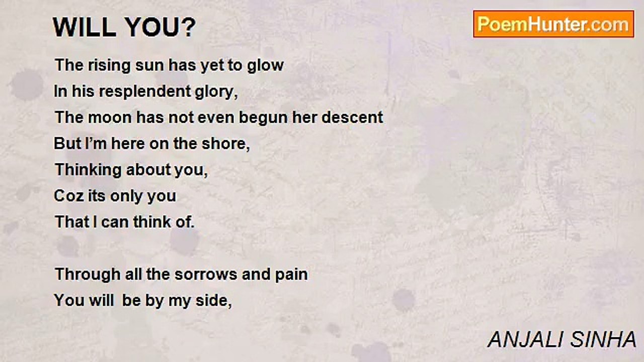 ANJALI SINHA - WILL YOU?