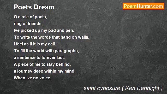 saint cynosure ( Ken Bennight ) - Poets Dream