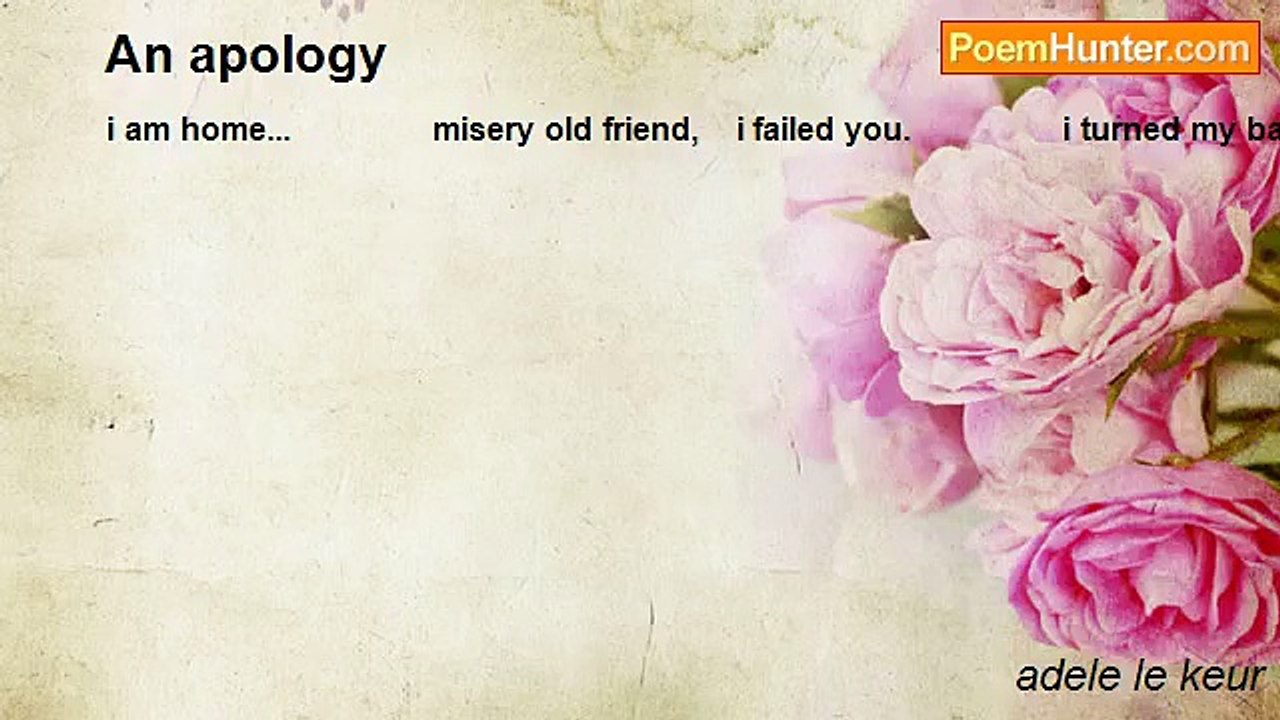 adele le keur - An apology