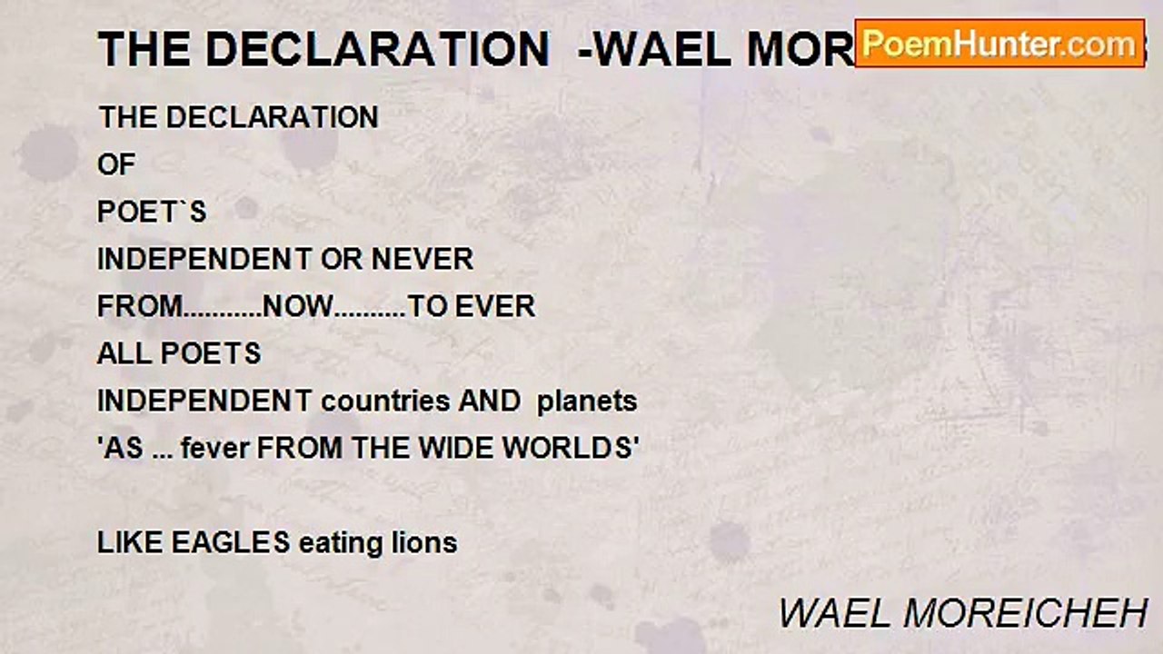 WAEL MOREICHEH - THE DECLARATION  -WAEL MOREICHEH 2008
