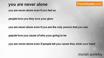 moriah puriefoy - you are never alone