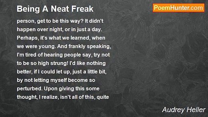 Audrey Heller - Being A Neat Freak