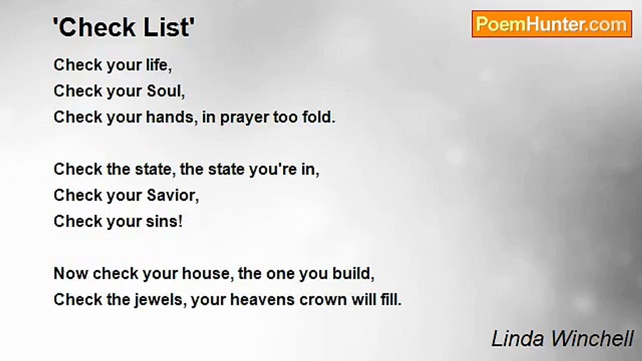 Linda Winchell - 'Check List'