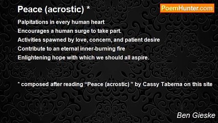 Ben Gieske - Peace (acrostic) *