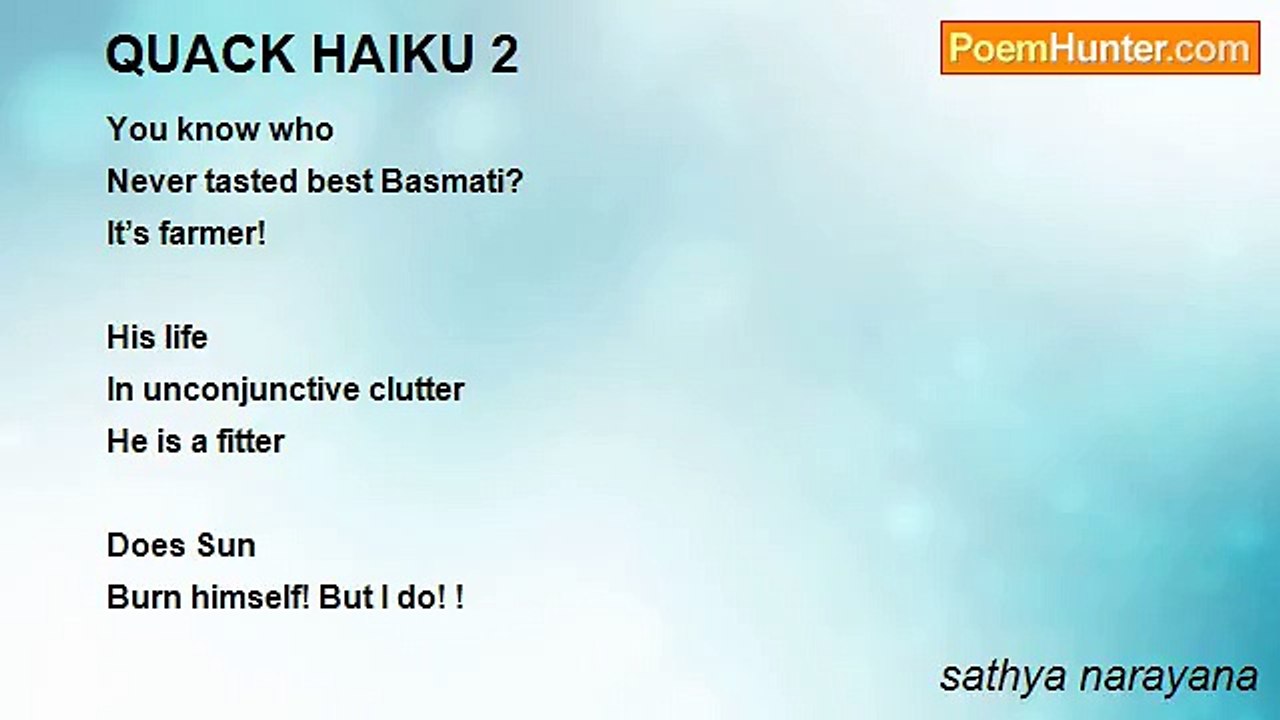 sathya narayana - QUACK HAIKU 2