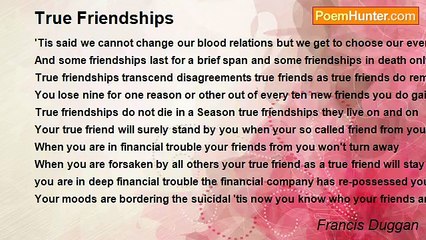 Francis Duggan - True Friendships