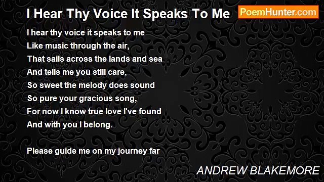 ANDREW BLAKEMORE - I Hear Thy Voice It Speaks To Me