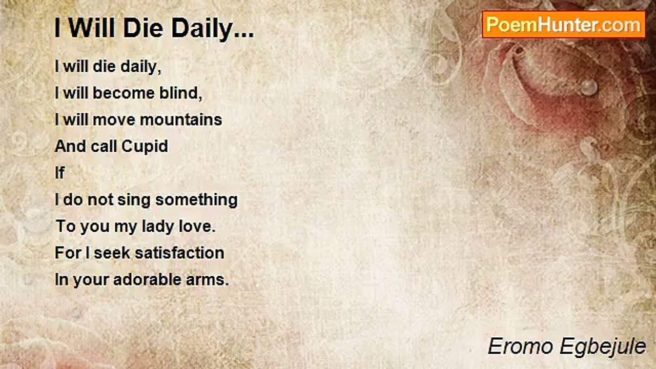 Eromo Egbejule - I Will Die Daily...