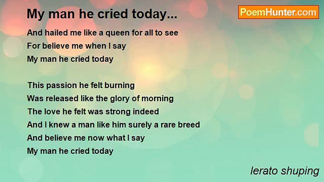 lerato shuping - My man he cried today...
