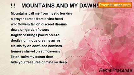 Rema Prasanaa - ! !    MOUNTAINS AND MY DAWN!