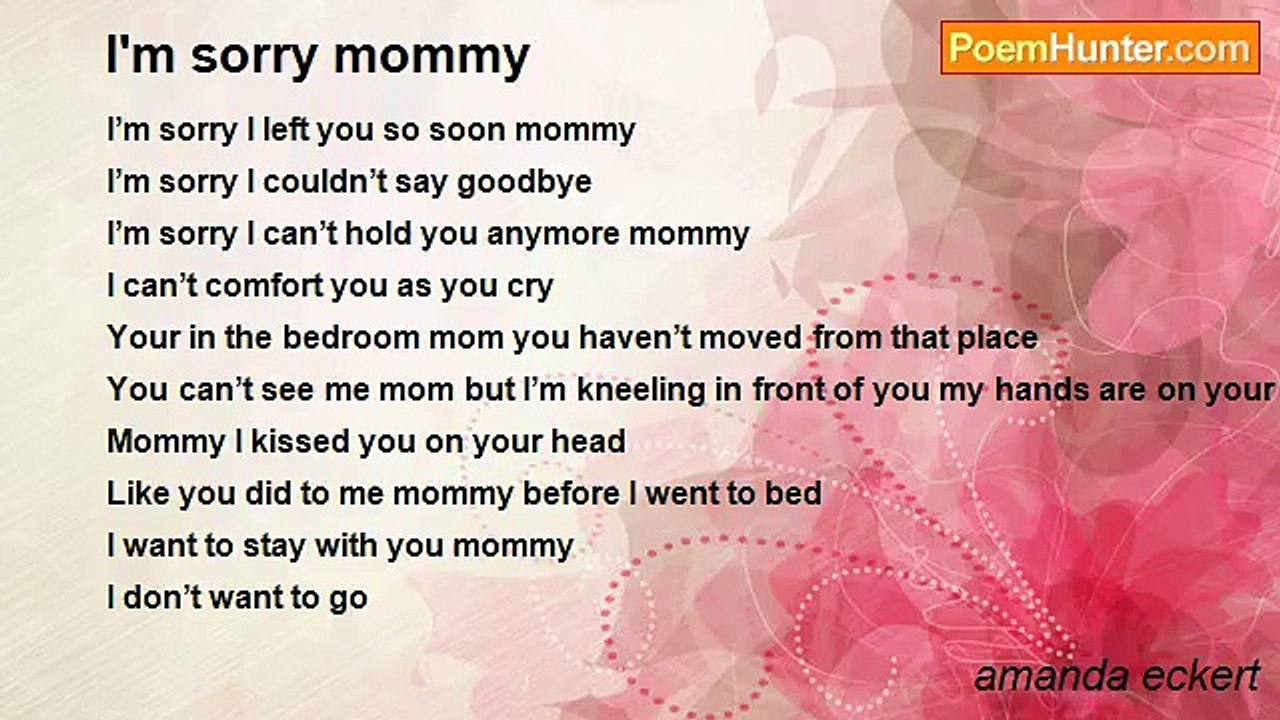 amanda eckert - I'm sorry mommy