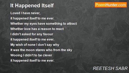 REETESH SABR - It Happened Itself