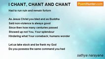sathya narayana - I CHANT, CHANT AND CHANT