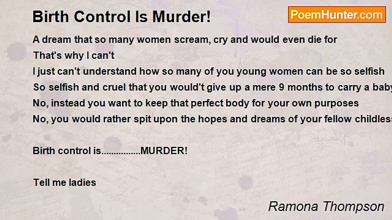 Ramona Thompson - Birth Control Is Murder!