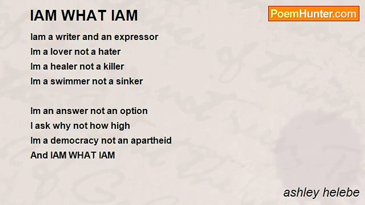 ashley helebe - IAM WHAT IAM