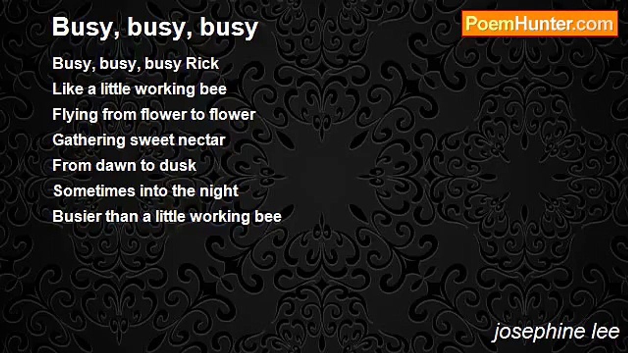 josephine lee - Busy, busy, busy