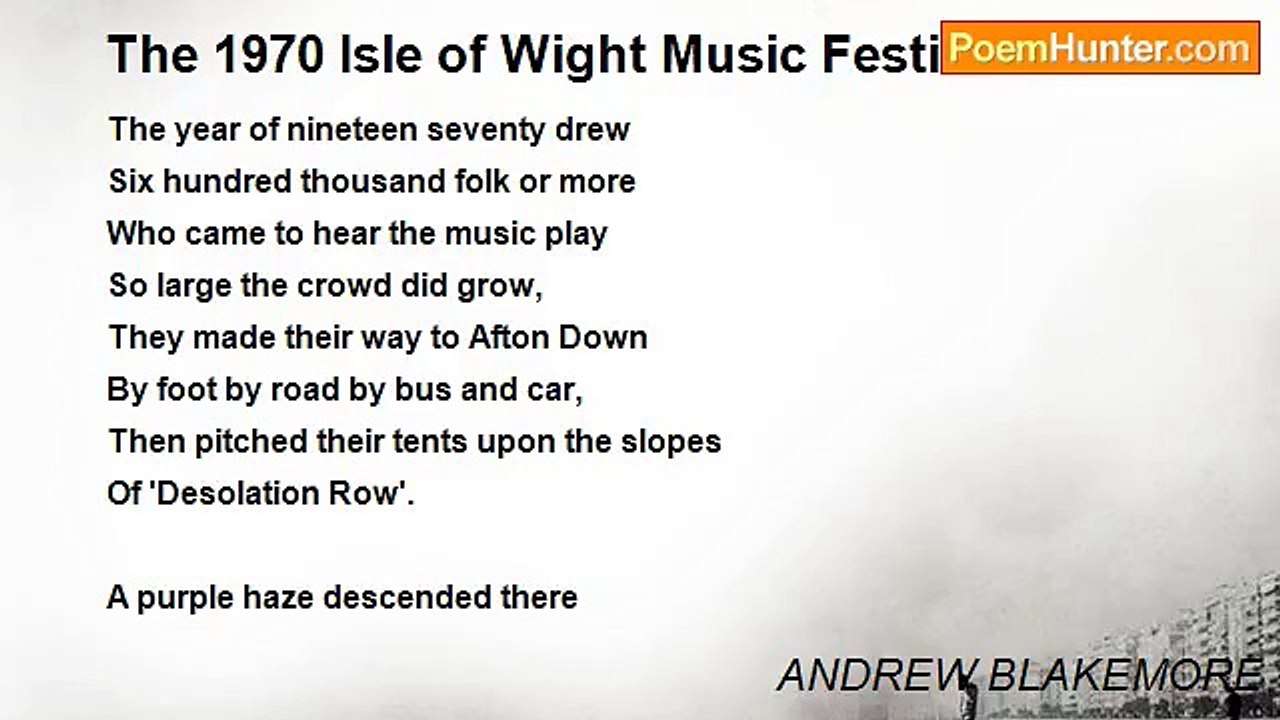ANDREW BLAKEMORE - The 1970 Isle of Wight Music...