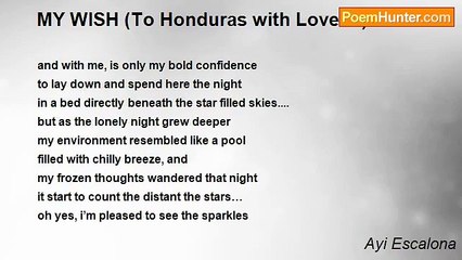 Ayi Escalona - MY WISH (To Honduras with Love VI)