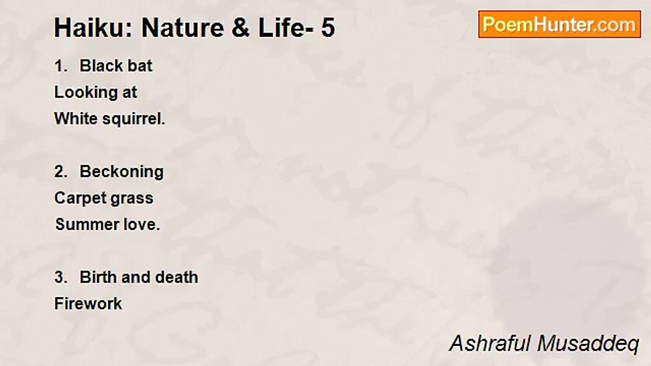 Ashraful Musaddeq - Haiku: Nature & Life- 5