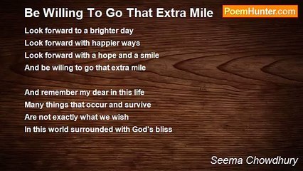 Seema Chowdhury - Be Willing To Go That Extra Mile