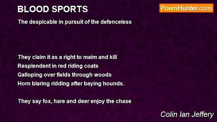 Colin Ian Jeffery - BLOOD SPORTS