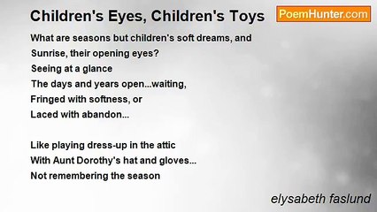 elysabeth faslund - Children's Eyes, Children's Toys