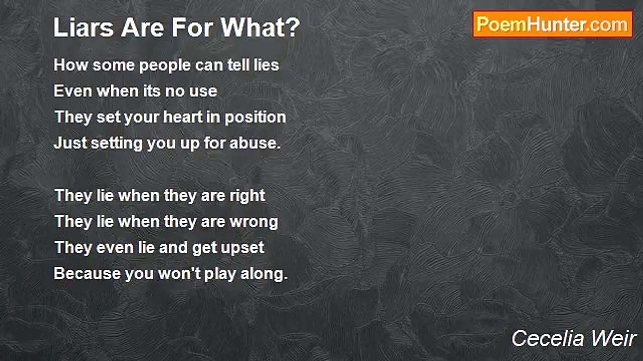 Cecelia Weir - Liars Are For What?