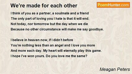 Meagan Peters - We’re made for each other