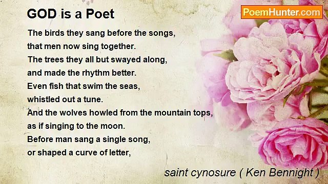 saint cynosure ( Ken Bennight ) - GOD is a Poet