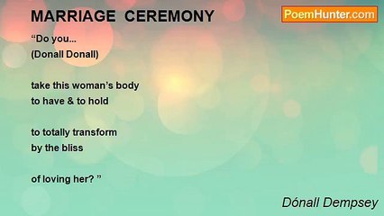 Emotional Wedding Ceremony: Dónall Dempsey’s Heartfelt Vows 💍