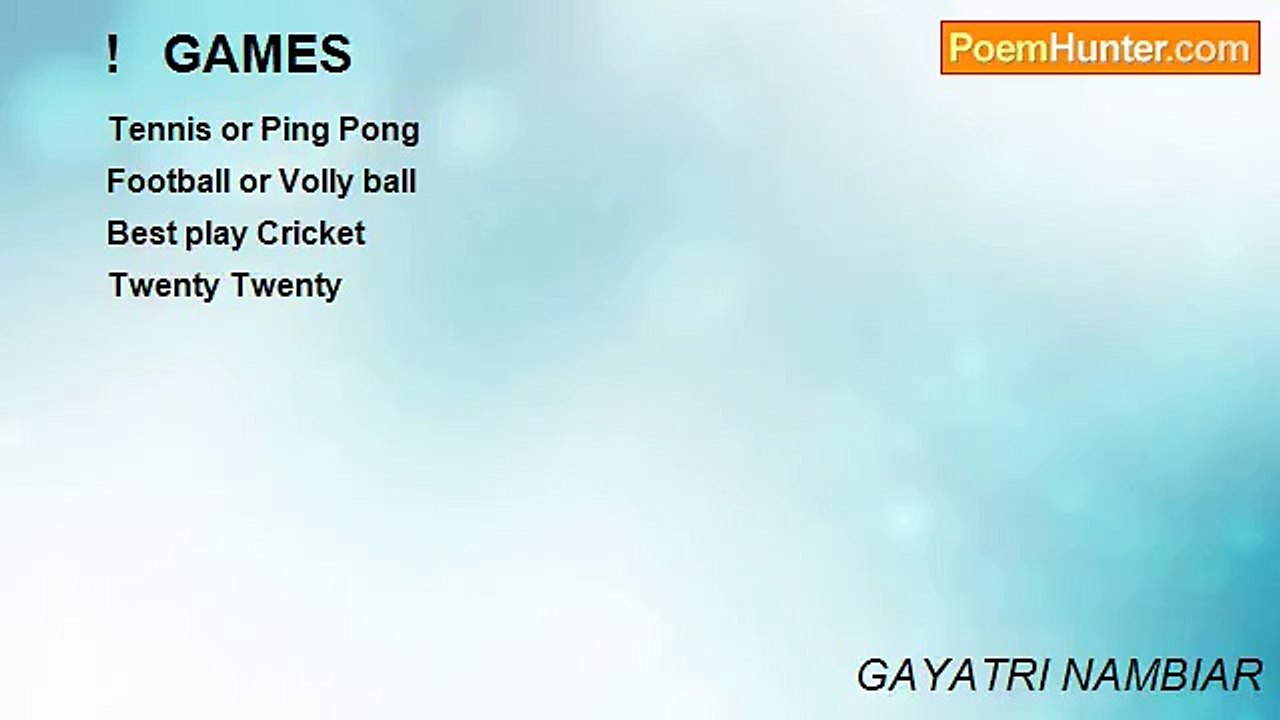 GAYATRI NAMBIAR - !   GAMES