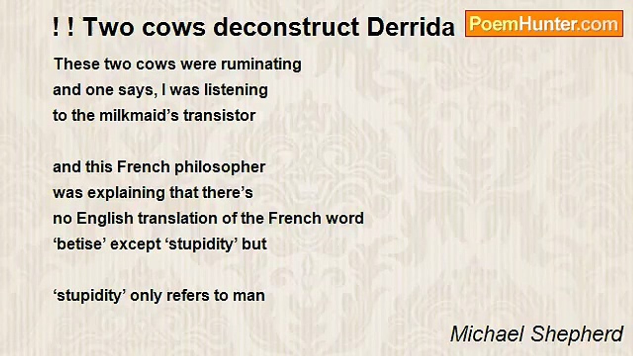 Michael Shepherd - ! ! Two cows deconstruct Derrida