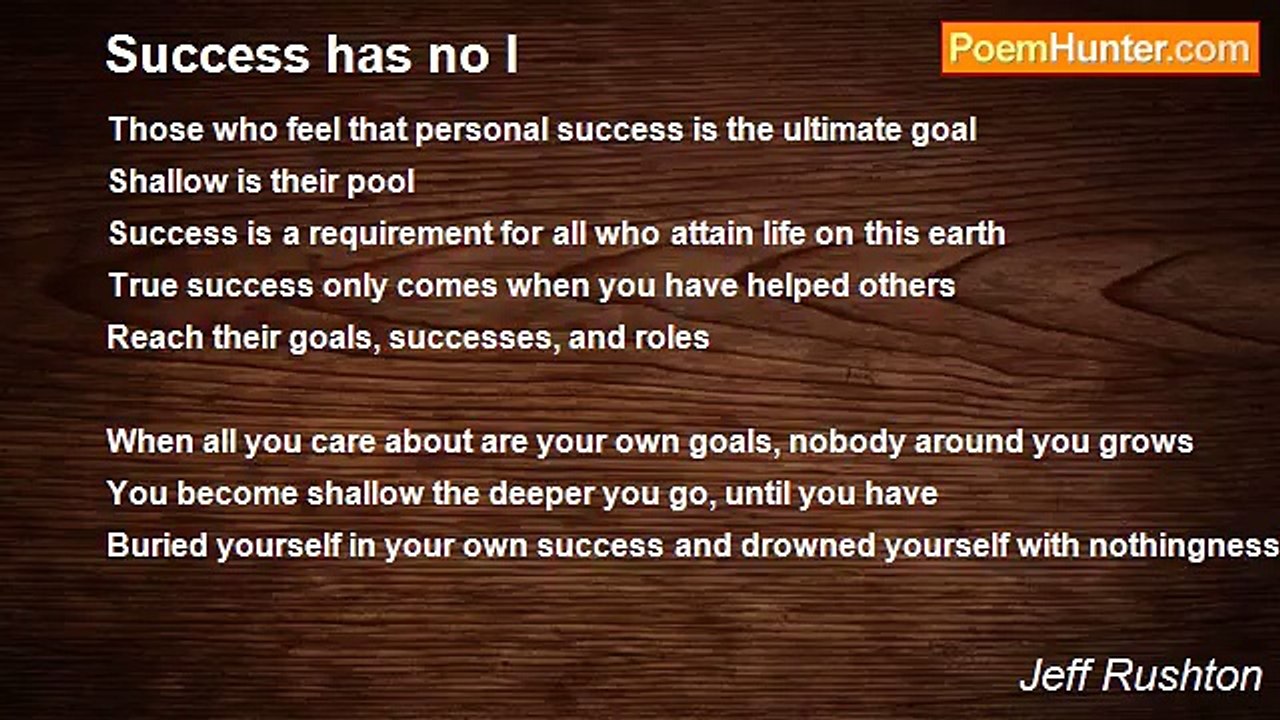 Jeff Rushton - Success has no I