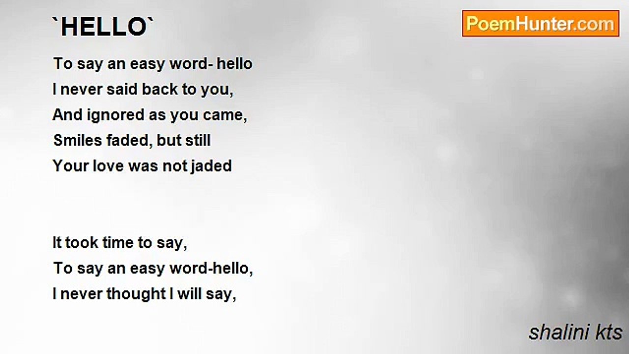 shalini kts - `HELLO`