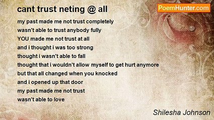 Shilesha Johnson - cant trust neting @ all