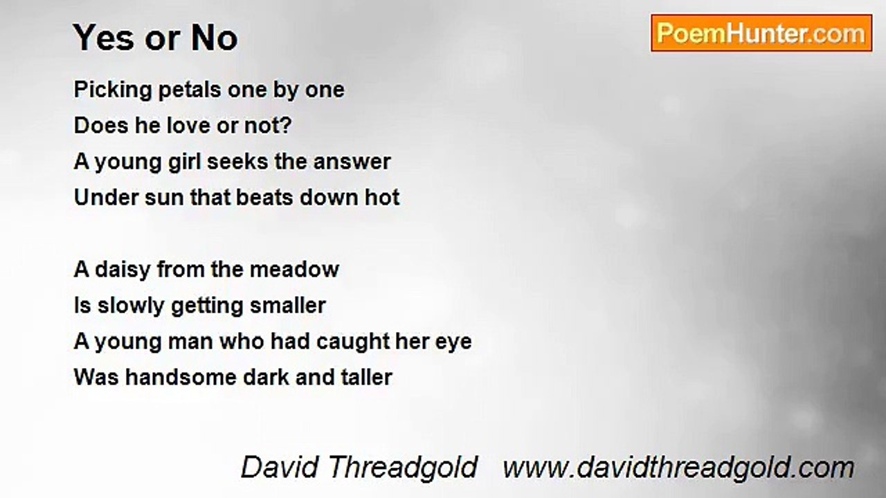 David Threadgold   www.davidthreadgold.com - Yes or No