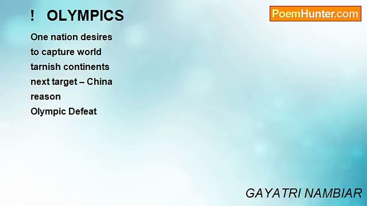 GAYATRI NAMBIAR - !   OLYMPICS