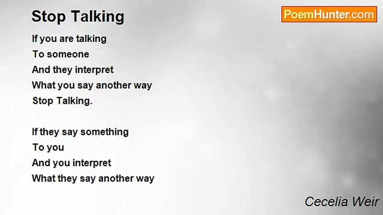 Cecelia Weir - Stop Talking