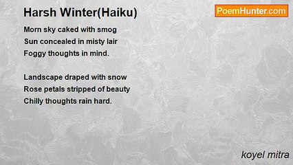 koyel mitra - Harsh Winter(Haiku)