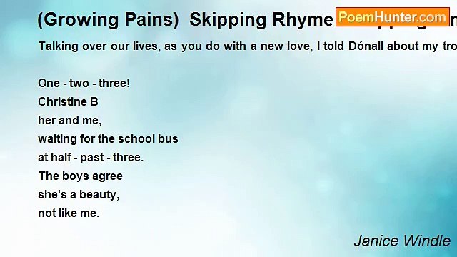 Janice Windle - (Growing Pains) Skipping Rhyme - Skipping Time