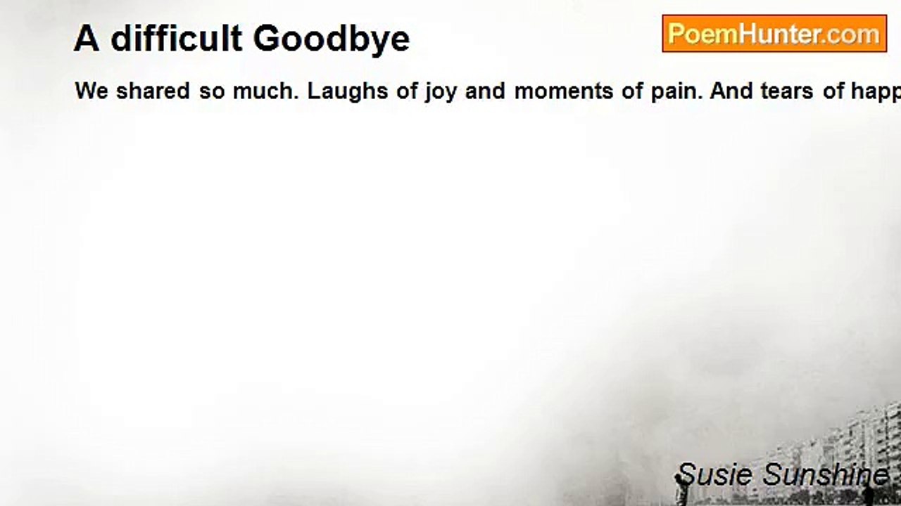 Susie Sunshine - A difficult Goodbye