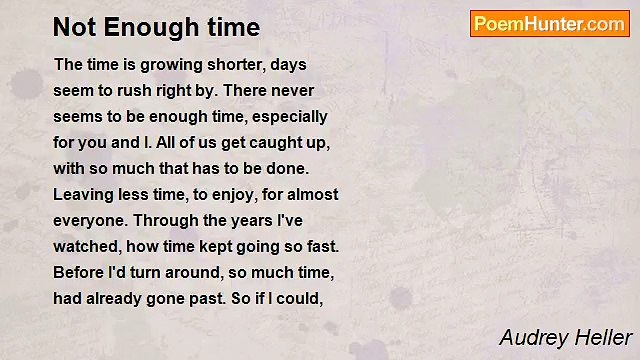 Audrey Heller - Not Enough time