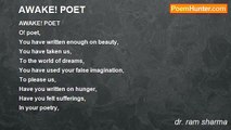 dr. ram sharma - AWAKE! POET