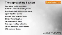 JAMES ROBERTS - The approaching Season