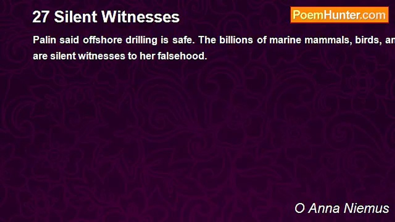 O Anna Niemus - 27 Silent Witnesses