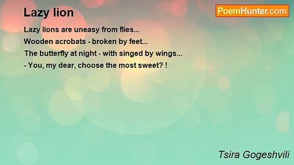 Tsira Gogeshvili - Lazy lion