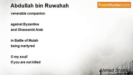 Ahmad Shiddiqi - Abdullah bin Ruwahah