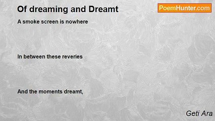 Geti Ara - Of dreaming and Dreamt