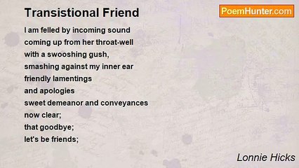 Lonnie Hicks - Transistional Friend