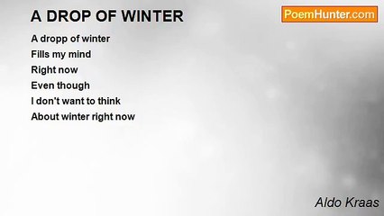 Aldo Kraas - A DROP OF WINTER